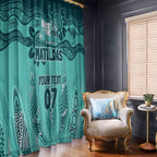 Australia Matildas Indigenous Window Curtain NAIDOC 2024 Turquoise Color