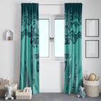 Australia Matildas Indigenous Window Curtain NAIDOC 2024 Turquoise Color