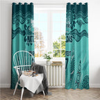 Australia Matildas Indigenous Window Curtain NAIDOC 2024 Turquoise Color