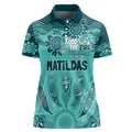 Australia Matildas Indigenous Women Polo Shirt NAIDOC 2024 Turquoise Color