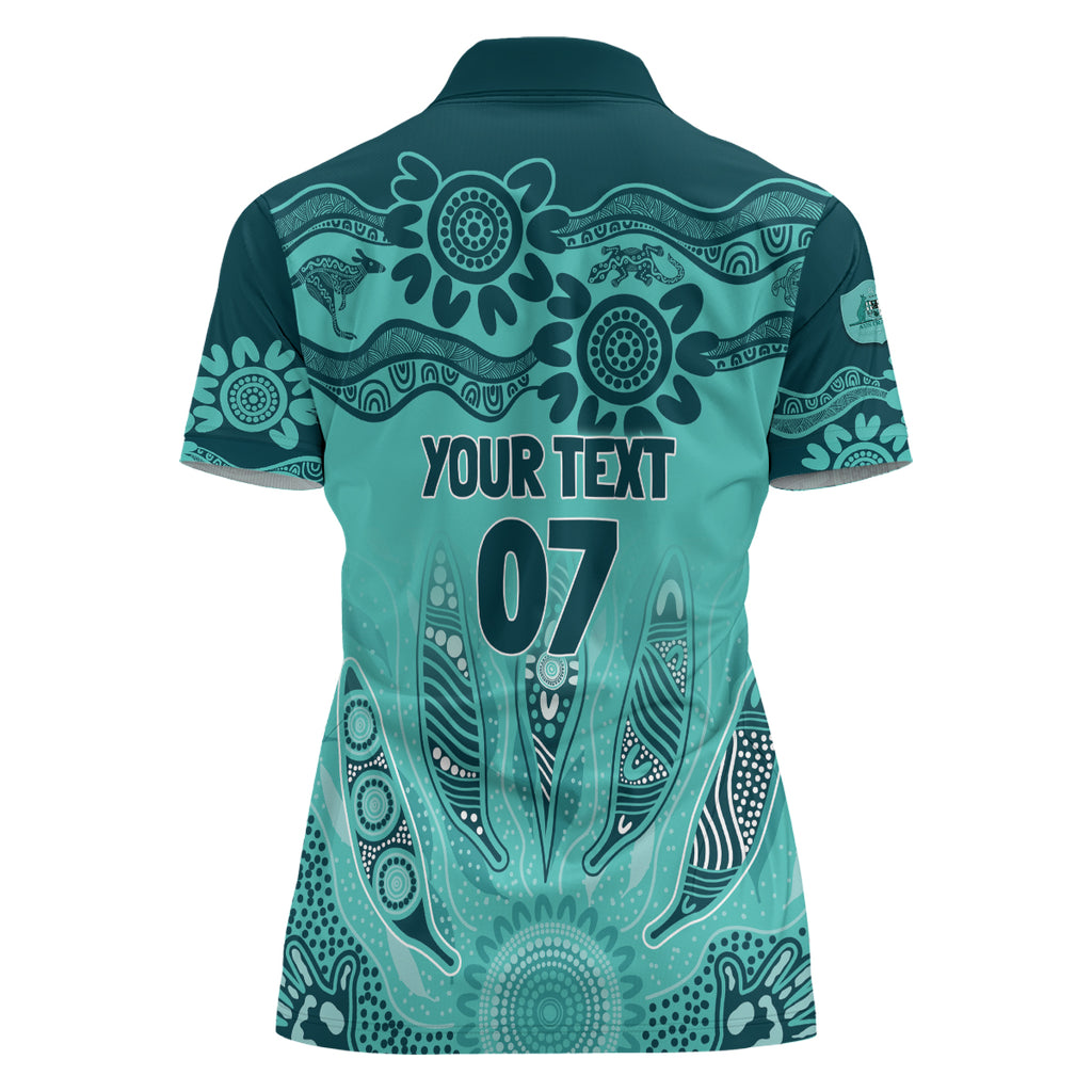Australia Matildas Indigenous Women Polo Shirt NAIDOC 2024 Turquoise Color