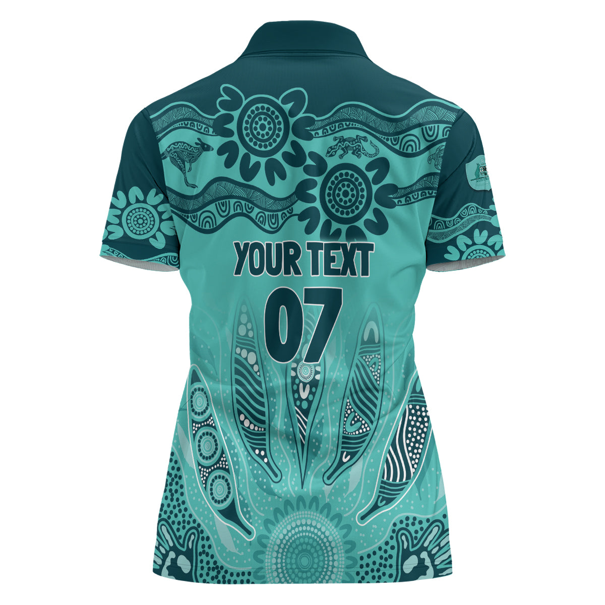 Australia Matildas Indigenous Women Polo Shirt NAIDOC 2024 Turquoise Color