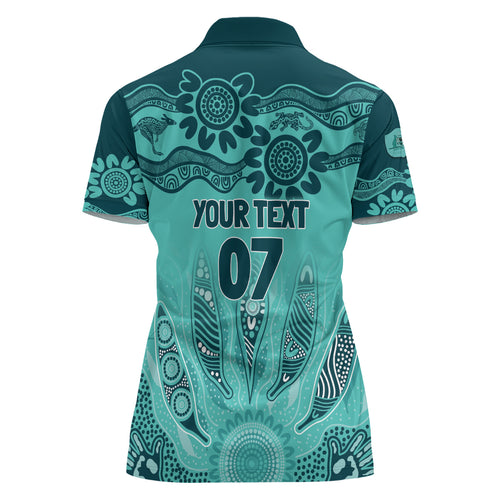 Australia Matildas Indigenous Women Polo Shirt NAIDOC 2024 Turquoise Color