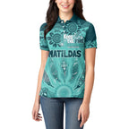 Australia Matildas Indigenous Women Polo Shirt NAIDOC 2024 Turquoise Color