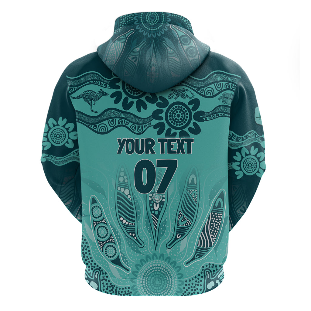 Australia Matildas Indigenous Zip Hoodie NAIDOC 2024 Turquoise Color
