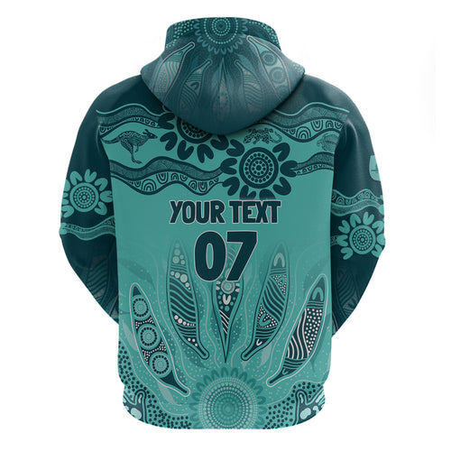 Australia Matildas Indigenous Zip Hoodie NAIDOC 2024 Turquoise Color