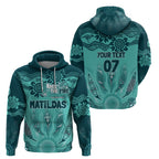 Australia Matildas Indigenous Zip Hoodie NAIDOC 2024 Turquoise Color