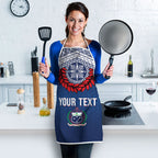Manu Samoa Rugby Custom Navy Blue Apron ʻIe Toga Pattern With Red Ula fala