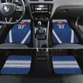 Manu Samoa Rugby Custom Navy Blue Car Mats ʻIe Toga Pattern With Red Ula fala