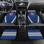 Manu Samoa Rugby Custom Navy Blue Car Mats ʻIe Toga Pattern With Red Ula fala