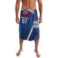 Manu Samoa Rugby Custom Navy Blue Lavalava ʻIe Toga Pattern With Red Ula fala