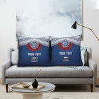 Manu Samoa Rugby Custom Navy Blue Pillow Cover ʻIe Toga Pattern With Red Ula fala