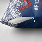 Manu Samoa Rugby Custom Navy Blue Pillow Cover ʻIe Toga Pattern With Red Ula fala