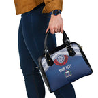 Manu Samoa Rugby Custom Navy Blue Shoulder Handbag ʻIe Toga Pattern With Red Ula fala