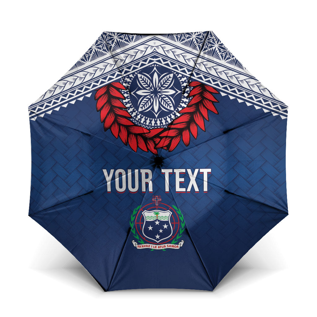 Manu Samoa Rugby Custom Navy Blue Umbrella ʻIe Toga Pattern With Red Ula fala