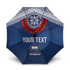 Manu Samoa Rugby Custom Navy Blue Umbrella ʻIe Toga Pattern With Red Ula fala
