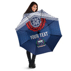 Manu Samoa Rugby Custom Navy Blue Umbrella ʻIe Toga Pattern With Red Ula fala