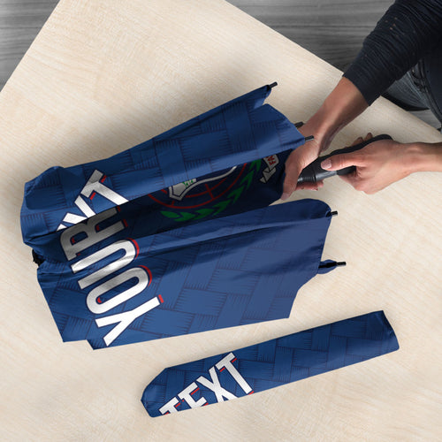 Manu Samoa Rugby Custom Navy Blue Umbrella ʻIe Toga Pattern With Red Ula fala