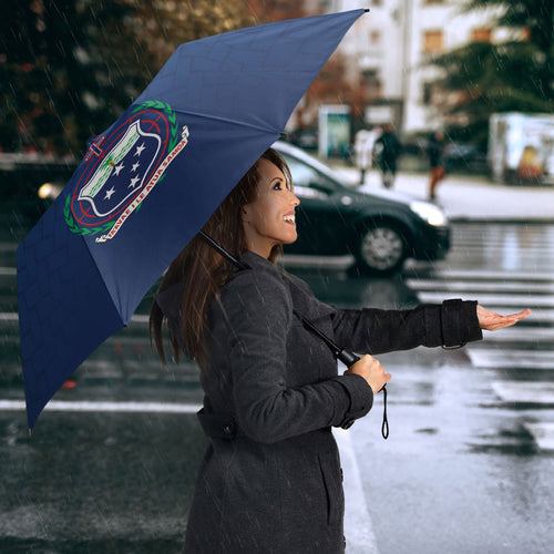 Manu Samoa Rugby Custom Navy Blue Umbrella ʻIe Toga Pattern With Red Ula fala