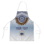 Manu Samoa Rugby Custom White Apron ʻIe Toga Pattern With Brown Ula fala
