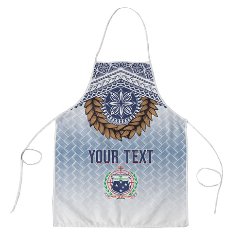 Manu Samoa Rugby Custom White Apron ʻIe Toga Pattern With Brown Ula fala