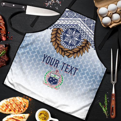 Manu Samoa Rugby Custom White Apron ʻIe Toga Pattern With Brown Ula fala