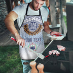 Manu Samoa Rugby Custom White Apron ʻIe Toga Pattern With Brown Ula fala