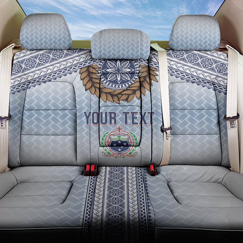 Manu Samoa Rugby Custom White Back Car Seat Cover ʻIe Toga Pattern With Brown Ula fala
