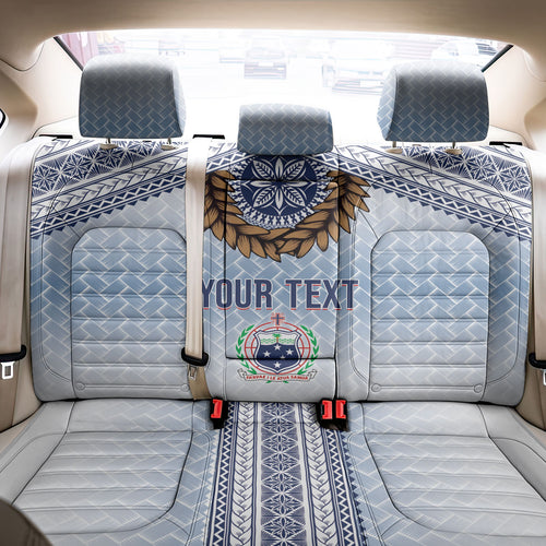Manu Samoa Rugby Custom White Back Car Seat Cover ʻIe Toga Pattern With Brown Ula fala