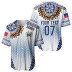Manu Samoa Rugby Custom White Baseball Jersey ʻIe Toga Pattern With Brown Ula fala