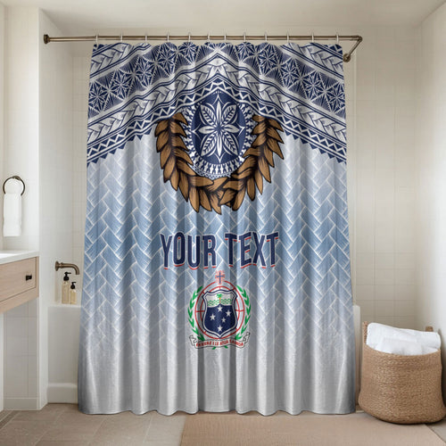 Manu Samoa Rugby Custom White Bathroom Set ʻIe Toga Pattern With Brown Ula fala