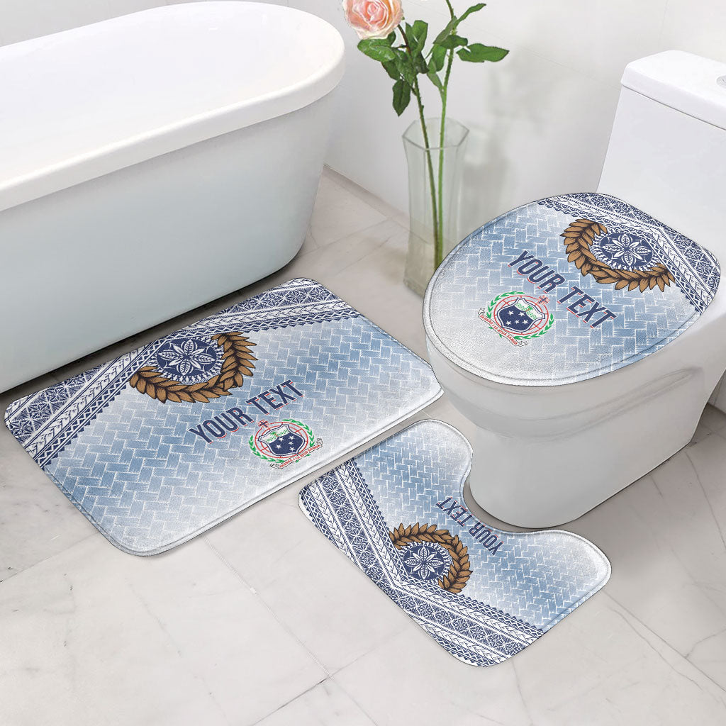 Manu Samoa Rugby Custom White Bathroom Set ʻIe Toga Pattern With Brown Ula fala