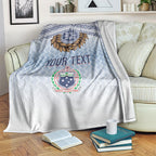 Manu Samoa Rugby Custom White Blanket ʻIe Toga Pattern With Brown Ula fala