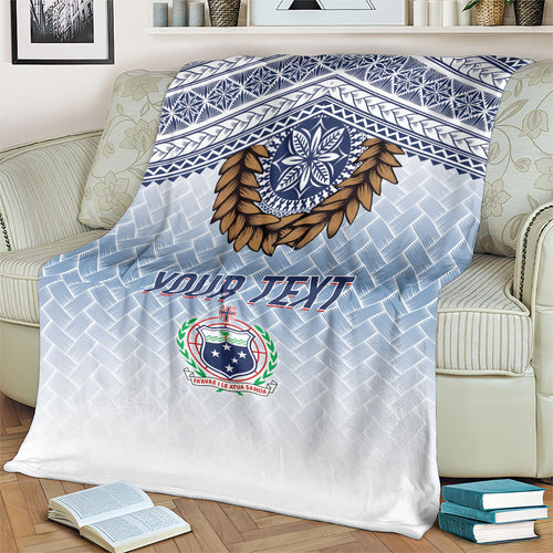 Manu Samoa Rugby Custom White Blanket ʻIe Toga Pattern With Brown Ula fala