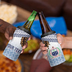 Manu Samoa Rugby Custom White 4 in 1 Can Cooler Tumbler ʻIe Toga Pattern With Brown Ula fala