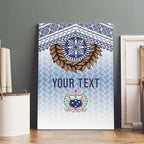 Manu Samoa Rugby Custom White Canvas Wall Art ʻIe Toga Pattern With Brown Ula fala