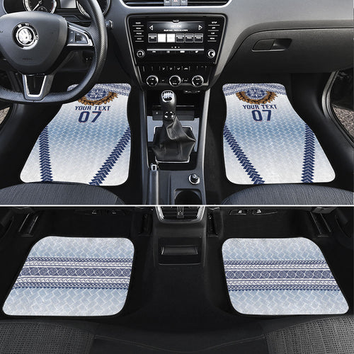 Manu Samoa Rugby Custom White Car Mats ʻIe Toga Pattern With Brown Ula fala