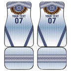 Manu Samoa Rugby Custom White Car Mats ʻIe Toga Pattern With Brown Ula fala
