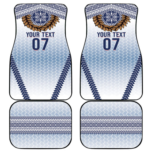 Manu Samoa Rugby Custom White Car Mats ʻIe Toga Pattern With Brown Ula fala