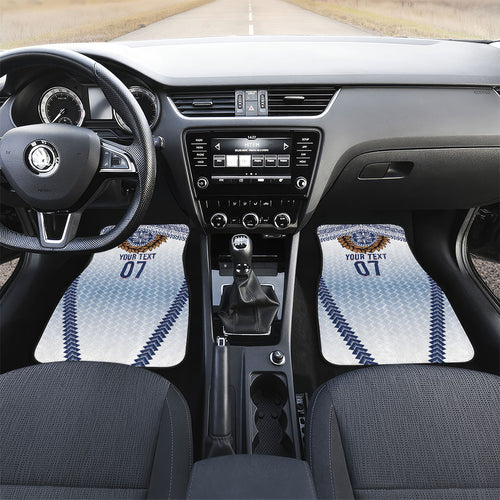 Manu Samoa Rugby Custom White Car Mats ʻIe Toga Pattern With Brown Ula fala
