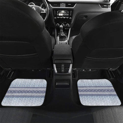 Manu Samoa Rugby Custom White Car Mats ʻIe Toga Pattern With Brown Ula fala