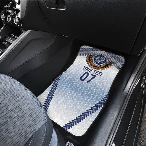 Manu Samoa Rugby Custom White Car Mats ʻIe Toga Pattern With Brown Ula fala