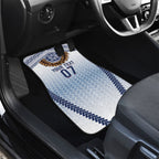 Manu Samoa Rugby Custom White Car Mats ʻIe Toga Pattern With Brown Ula fala