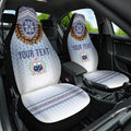 Manu Samoa Rugby Custom White Car Seat Cover ʻIe Toga Pattern With Brown Ula fala