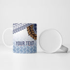 Manu Samoa Rugby Custom White Ceramic Mug ʻIe Toga Pattern With Brown Ula fala