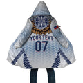Manu Samoa Rugby Custom White Cloak ʻIe Toga Pattern With Brown Ula fala