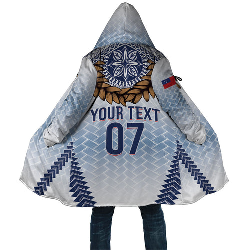 Manu Samoa Rugby Custom White Cloak ʻIe Toga Pattern With Brown Ula fala