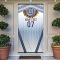 Manu Samoa Rugby Custom White Door Cover ʻIe Toga Pattern With Brown Ula fala