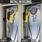 Manu Samoa Rugby Custom White Door Cover ʻIe Toga Pattern With Brown Ula fala