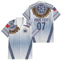 Manu Samoa Rugby Custom White Family Matching Mermaid Dress and Hawaiian Shirt ʻIe Toga Pattern With Brown Ula fala